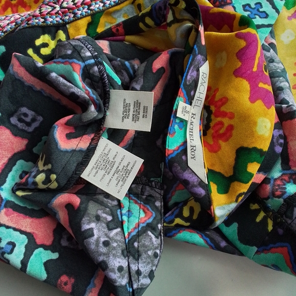 Rachel Roy Aztec Bohemian Multicolor Mini Dress Sz S - Picture 8 of 17